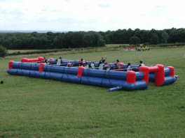 Inflatable Table Football in a field